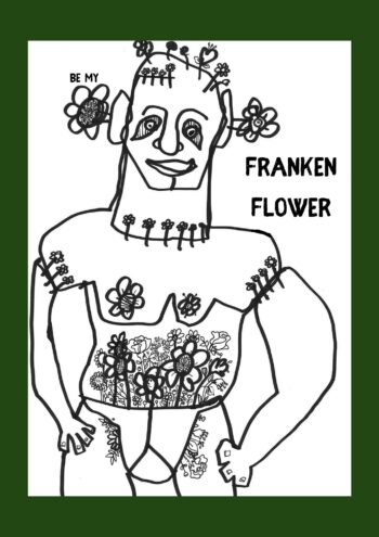 Franken Flower Greetings Card